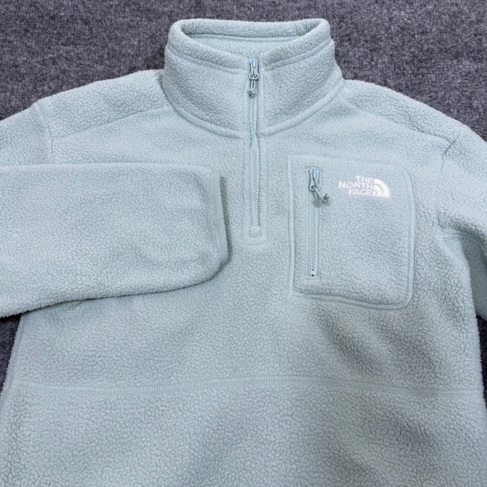 The North Face Womens XS Mint Green Circular Design Quarter Zip Fleece Pullover